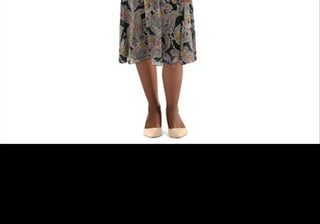 Lauren Ralph Lauren Womens Ruffled V Neck Midi Dress Black