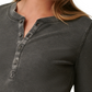 Bass Outdoor Women's Warm Button Front Waffle Knit Henley Top Grey Size Medium