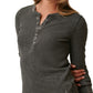 Bass Outdoor Women's Warm Button Front Waffle Knit Henley Top Green