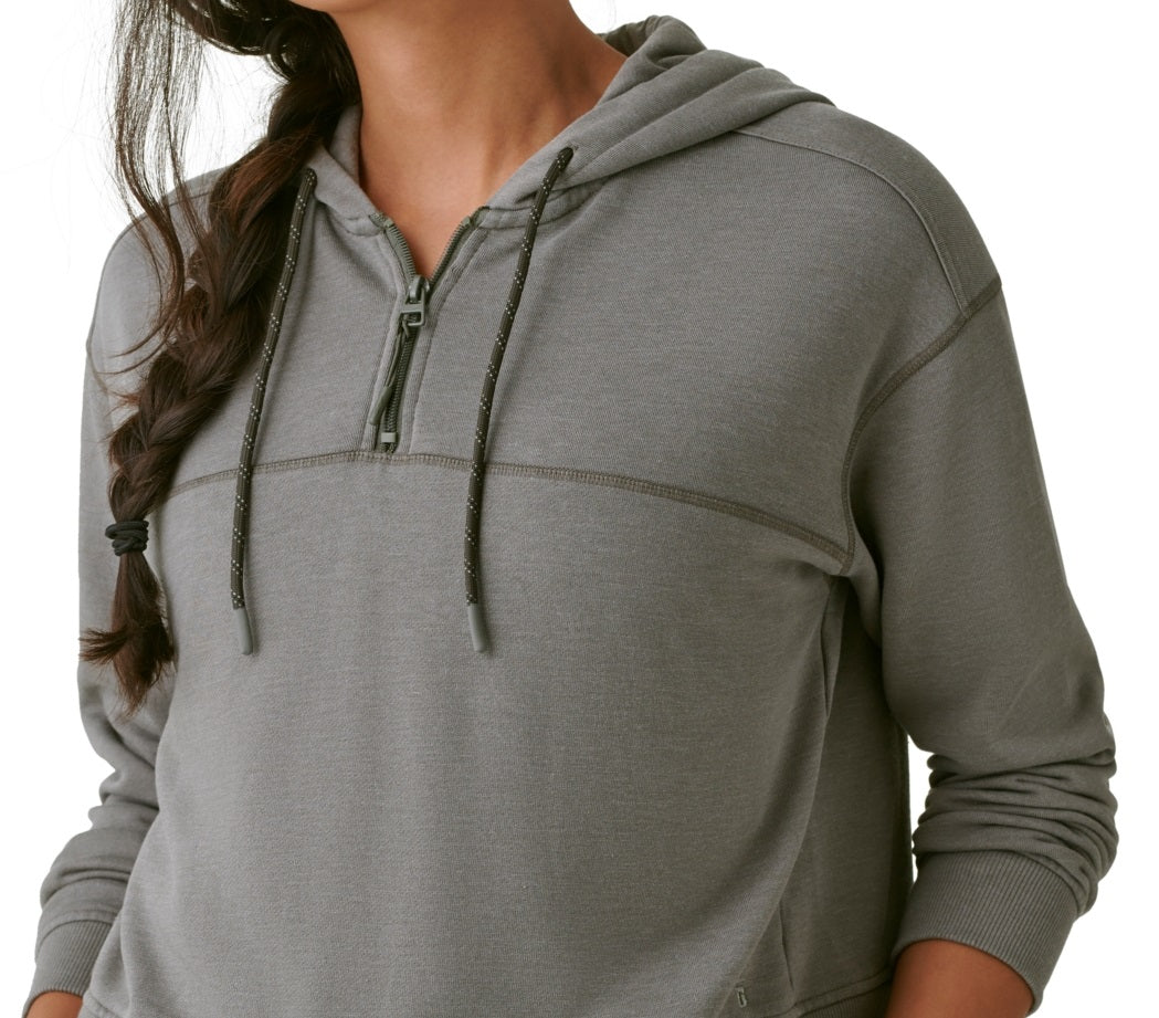 Bass Outdoor Women's Hibernate Half Zip Hoodie Top Gray
