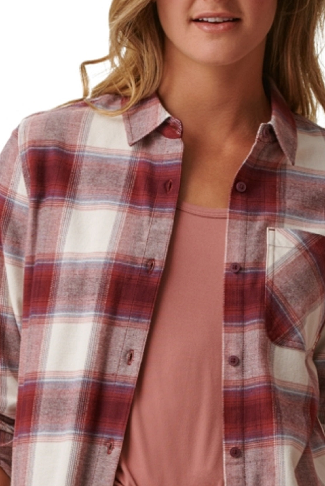 Bass Outdoor Women's Expedition Stretch Flannel Shirt Purple Size X-Large