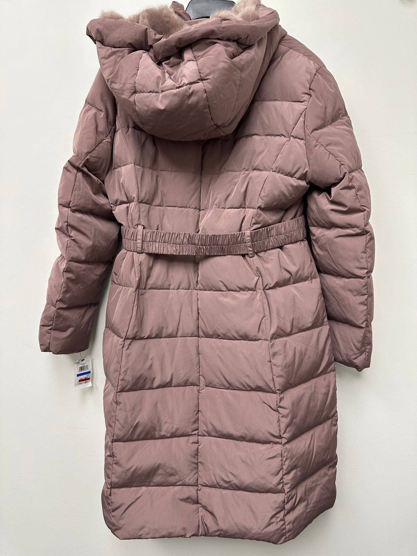 Cole Haan Women's Belted Hooded Down Puffer Coat Pink Size XL