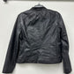 Cole Haan Women's Stand-Collar Leather Moto Coat Black Size Large