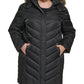 Kenneth Cole Women's Faux Fur Trim Hooded Puffer Coat Black Size 2X