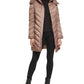 Kenneth Cole Women's Faux Fur Trim Hooded Puffer Coat Brown Size Large