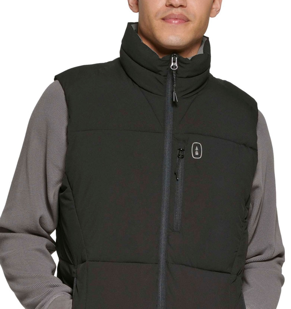 Bass Outdoor Men's Glacier Quilted Full Zip Hiking Vest Black Size X-Large