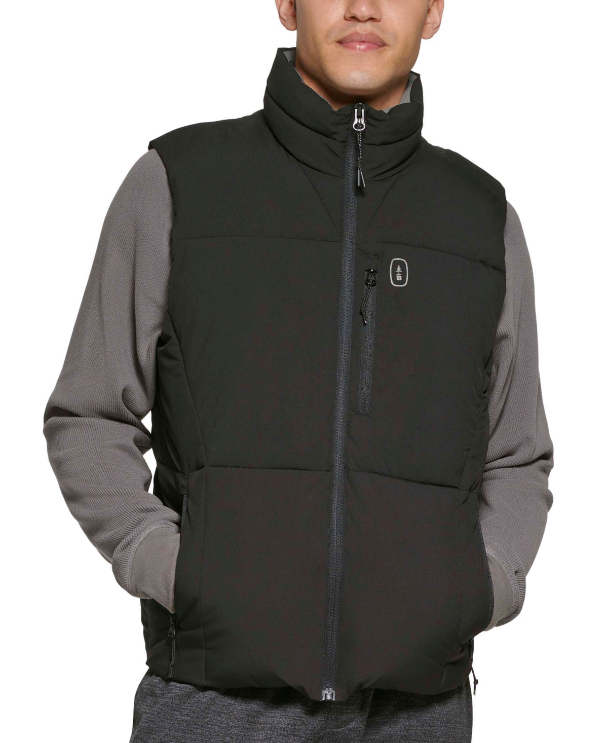 Bass Outdoor Men's Glacier Quilted Full Zip Hiking Vest Black Size X-Large