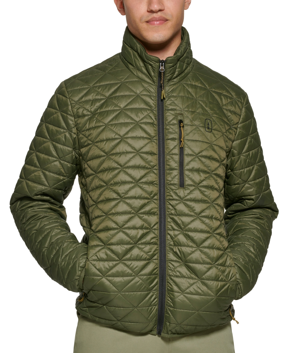 Bass Outdoor Men's Delta Diamond Quilted Packable Puffer Jacket Green Size Medium