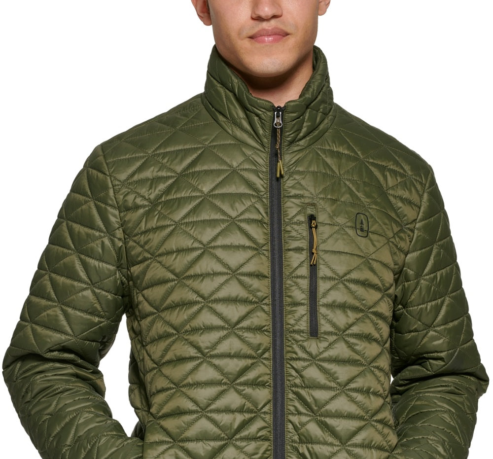 Bass Outdoor Men's Delta Diamond Quilted Packable Puffer Jacket Green Size Medium