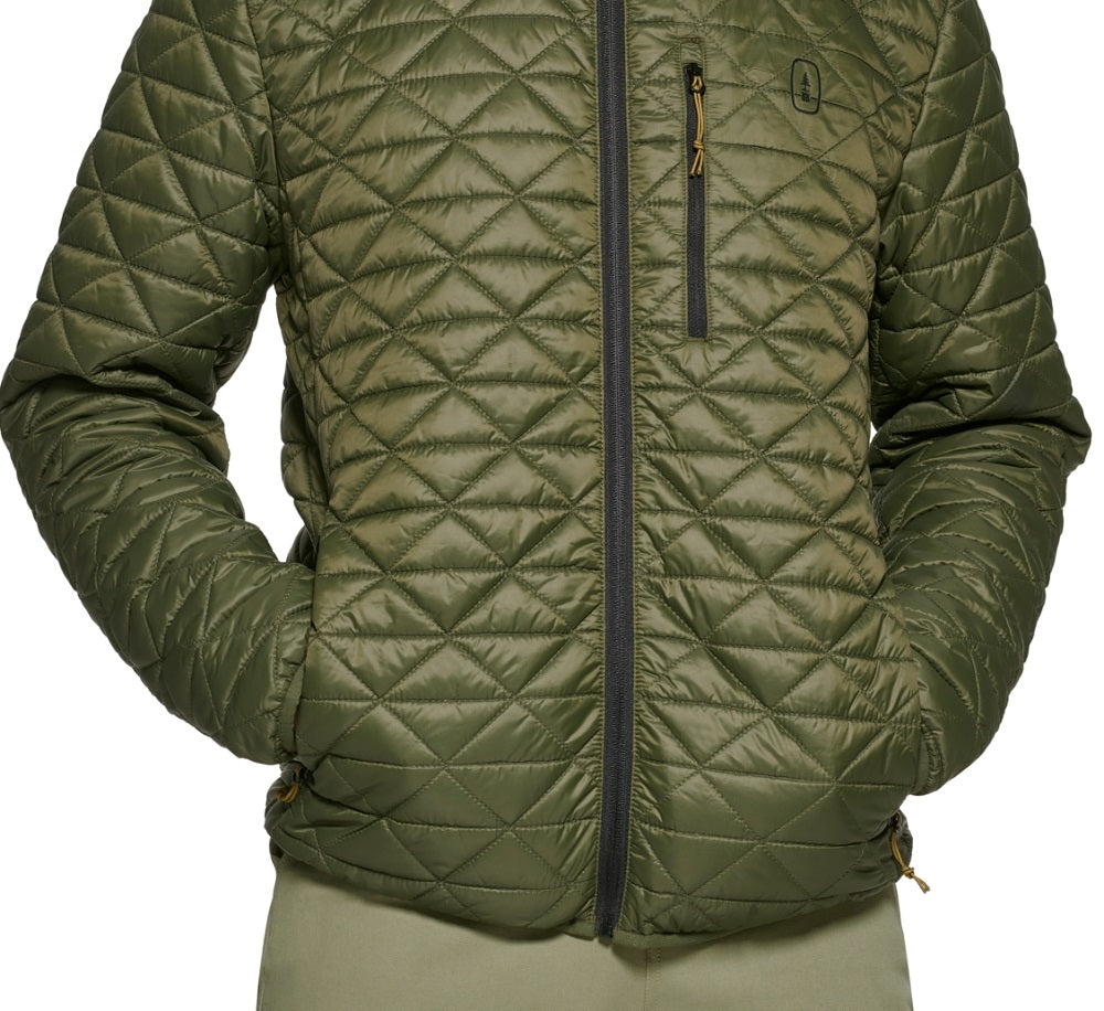 Bass Outdoor Men's Delta Diamond Quilted Packable Puffer Jacket Green Size Medium
