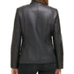 Cole Haan Women's Wing Collar Leather Jacket Black Size X-Large