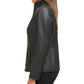 Cole Haan Women's Wing Collar Leather Jacket Black Size X-Large