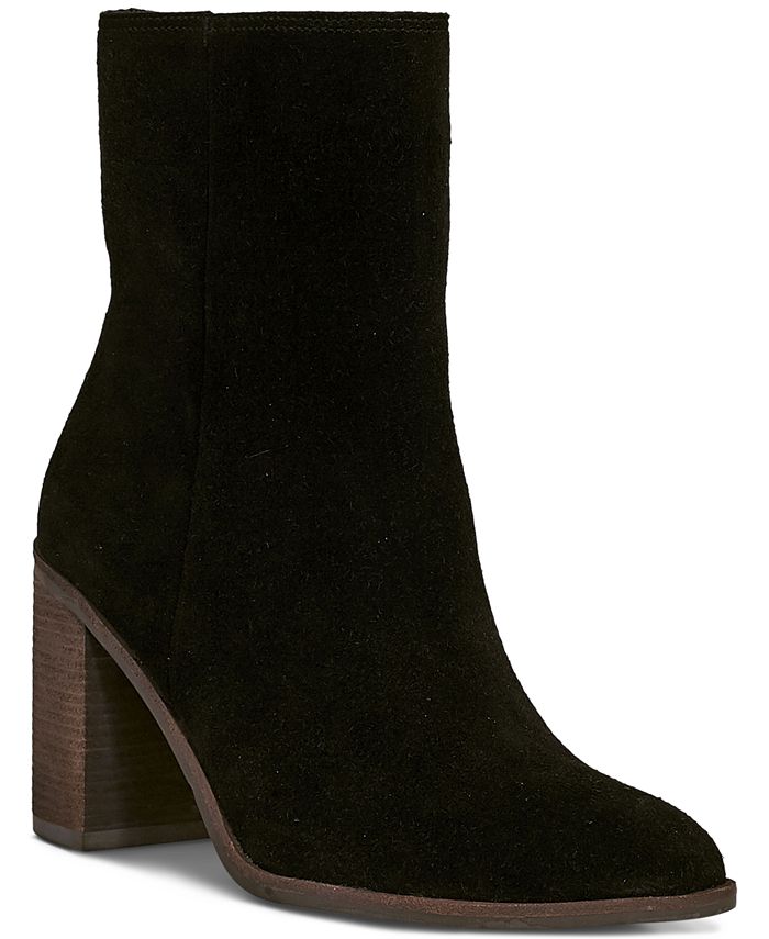 Lucky Brand Women's Pinlope Block Heel Booties Black Size 7.5 M