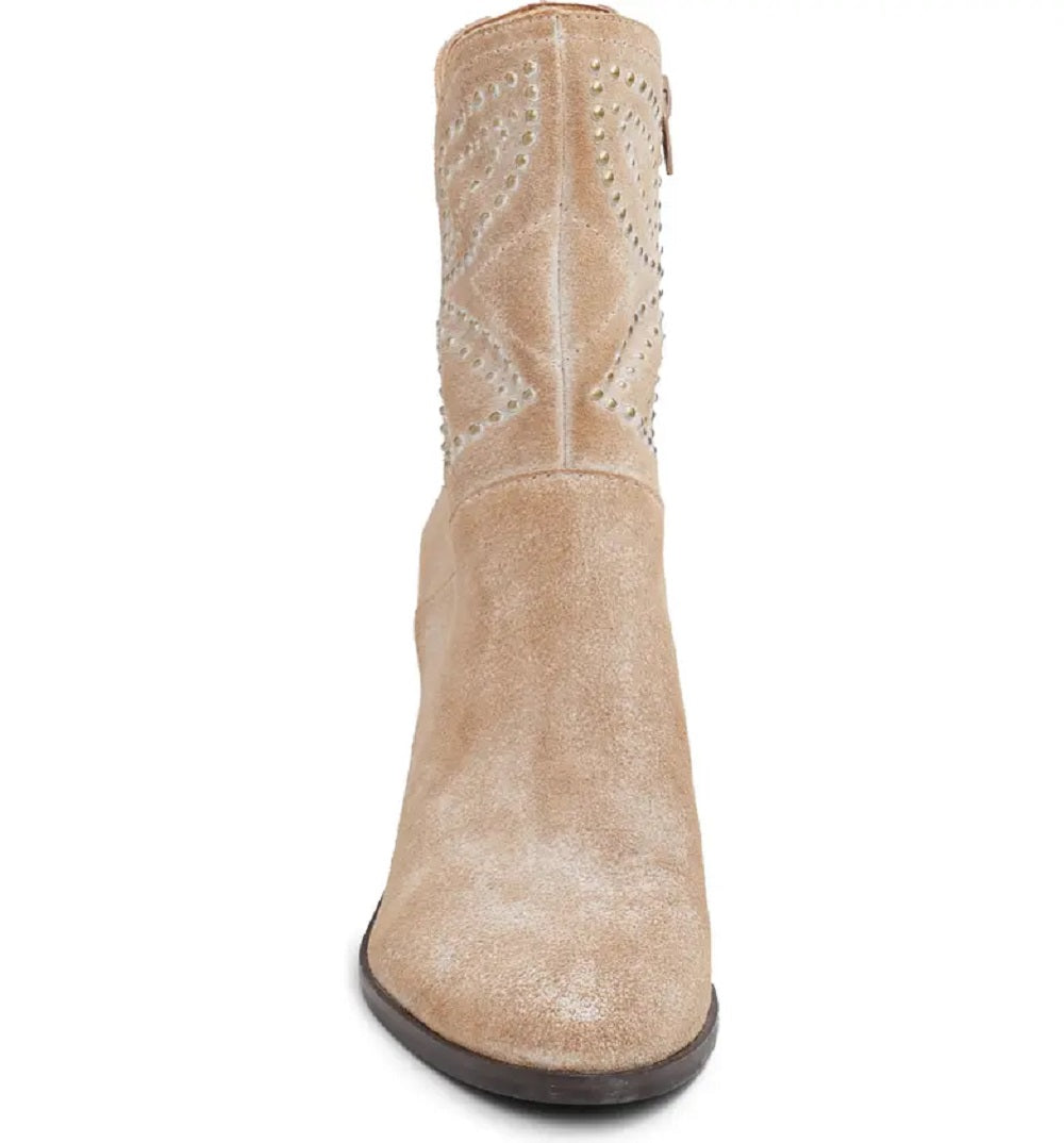 Lucky Brand Women's Lakelon Studded Western Boot Brown Size 8.5 M