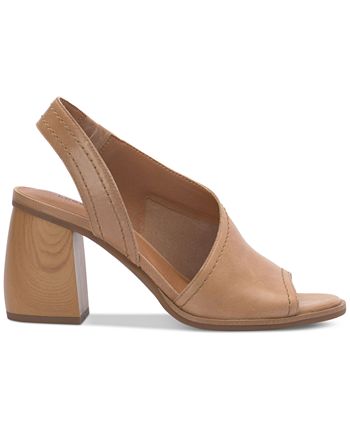 Lucky Brand Women's Asymmetric Slingback Dress Sandals Brown Size 6.5 M