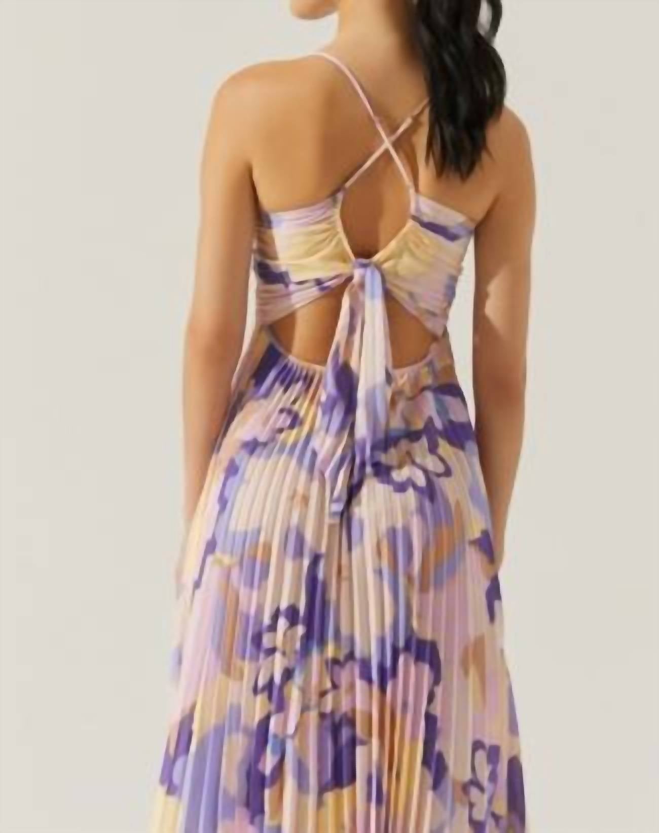 Astr - Blythe Floral Plisse Midi Dress