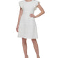 Tommy Hilfiger Women's Ruffled Flutter Sleeve Dress White Size 10