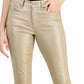 Tommy Hilfiger Women's Tribeca Skinny Leg Ankle Metallic Jeans Yellow