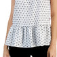 Tommy Hilfiger Women's Printed Sleeveless Peplum Hem Top White