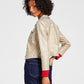Tommy Hilfiger Women's Foil Cropped Trucker Jacket Yellow Size X-Large