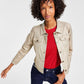 Tommy Hilfiger Women's Foil Cropped Trucker Jacket Yellow Size X-Large