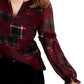 Tommy Hilfiger Women's Patchwork Plaid Ruffle Sleeve Top Red Size X-Large
