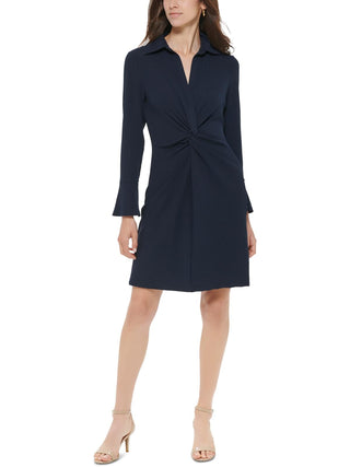 Tommy Hilfiger Women's Ribbed Mini Wear to Work Dress Black Size 12 Petite