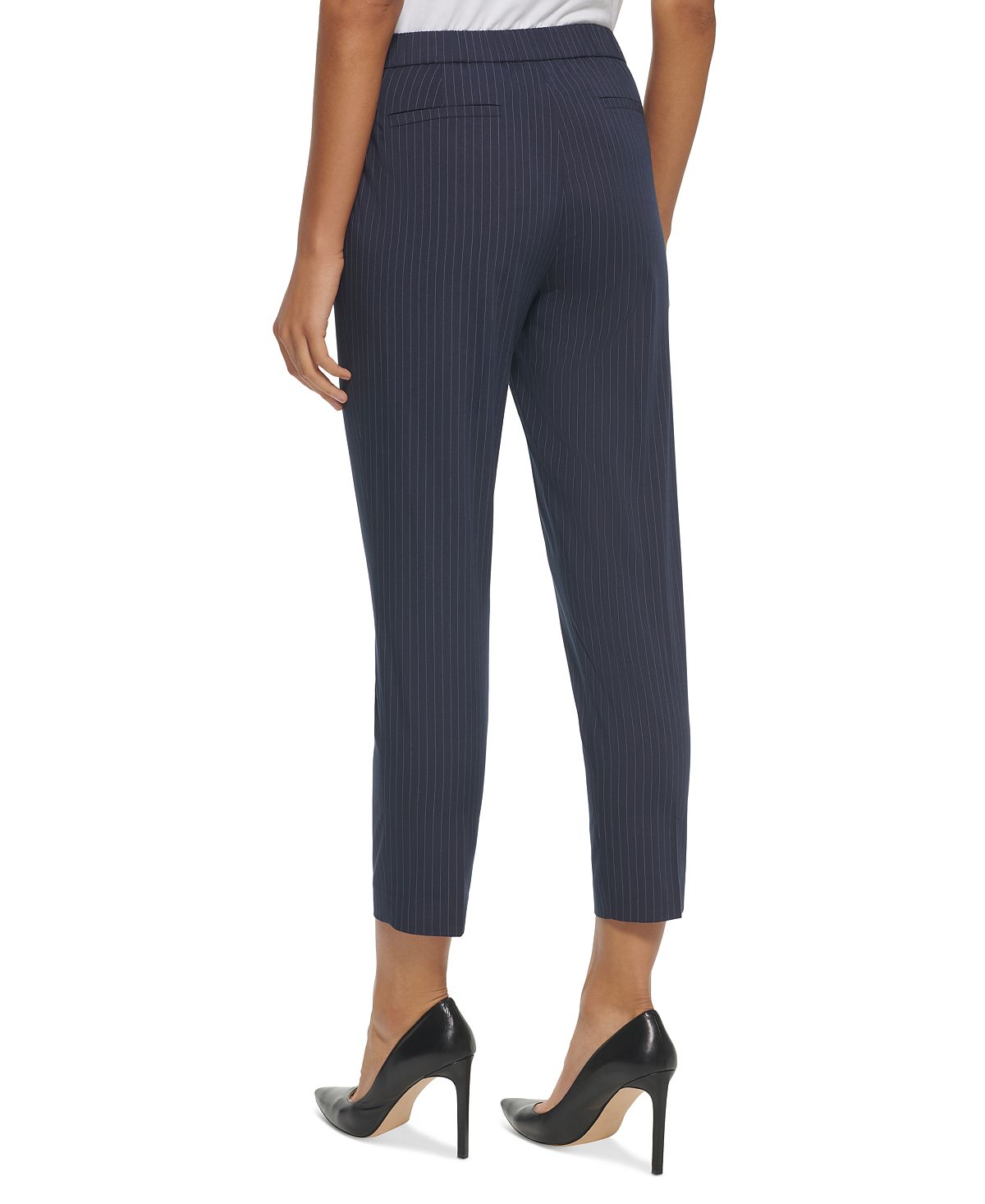 Tommy Hilfiger Women's Pinstriped Sloane Pants Blue Size 14