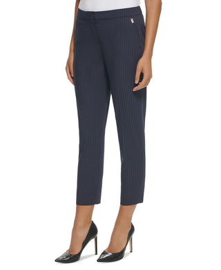 Tommy Hilfiger Women's Pinstriped Sloane Pants Blue Size 12