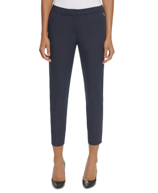 Tommy Hilfiger Women's Pinstriped Sloane Pants Blue Size 12