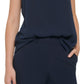 Tommy Hilfiger Women's Sleeveless Bubble Crepe Iconic Top Blue Size X-Large