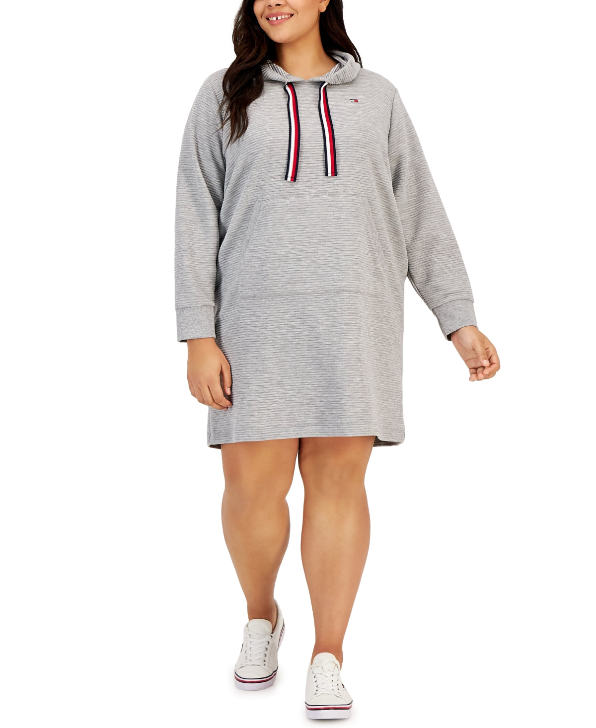 Tommy Hilfiger Women's Ottoman Hoodie Dress Gray Size 3X