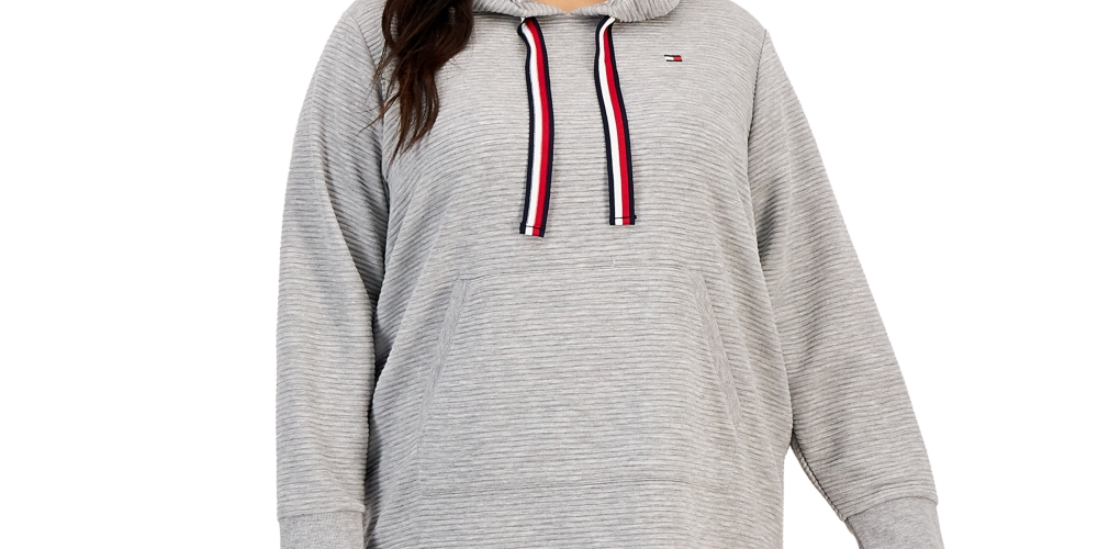 Tommy Hilfiger Women's Ottoman Hoodie Dress Gray Size 3X