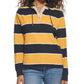 Tommy Hilfiger Women's Rugby Stripe Long Sleeve Hoodie Blue Size Medium
