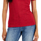 Tommy Hilfiger Women's Cotton Foulard Printed V Neck Top Red Size X-Small