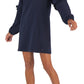 Tommy Hilfiger Women's Ruffle Sleeve Sweatshirt Dress Blue Size X-Large