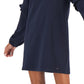 Tommy Hilfiger Women's Ruffle Sleeve Sweatshirt Dress Blue Size Large
