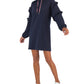 Tommy Hilfiger Women's Ruffle Sleeve Sweatshirt Dress Blue Size Small