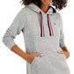 Tommy Hilfiger Women's Long Sleeve Hooded Sweatshirt Dress Gray Size X-Large
