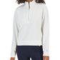 Tommy Hilfiger Women's 1/2 Zip Solid Cropped Sweatshirt White Size Medium