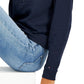Tommy Hilfiger Women's 1/2 Zip Solid Cropped Sweatshirt Blue Size Medium