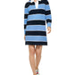 Tommy Hilfiger Women's Rugby Collared Dress Blue Size Large