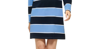 Tommy Hilfiger Women's Rugby Collared Dress Blue Size Large