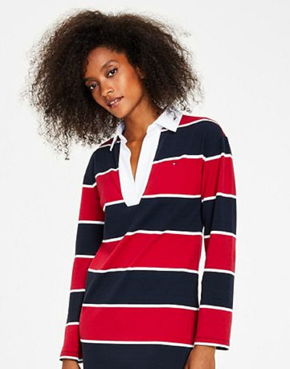 Tommy Hilfiger Women's Rugby Collared Dress Blue Size Large