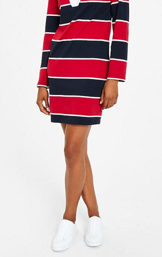 Tommy Hilfiger Women's Rugby Collared Dress Blue Size Large