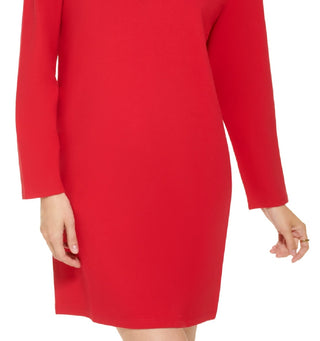 Tommy Hilfiger Women's Johnny Collar Rugby Dress Red Size Large