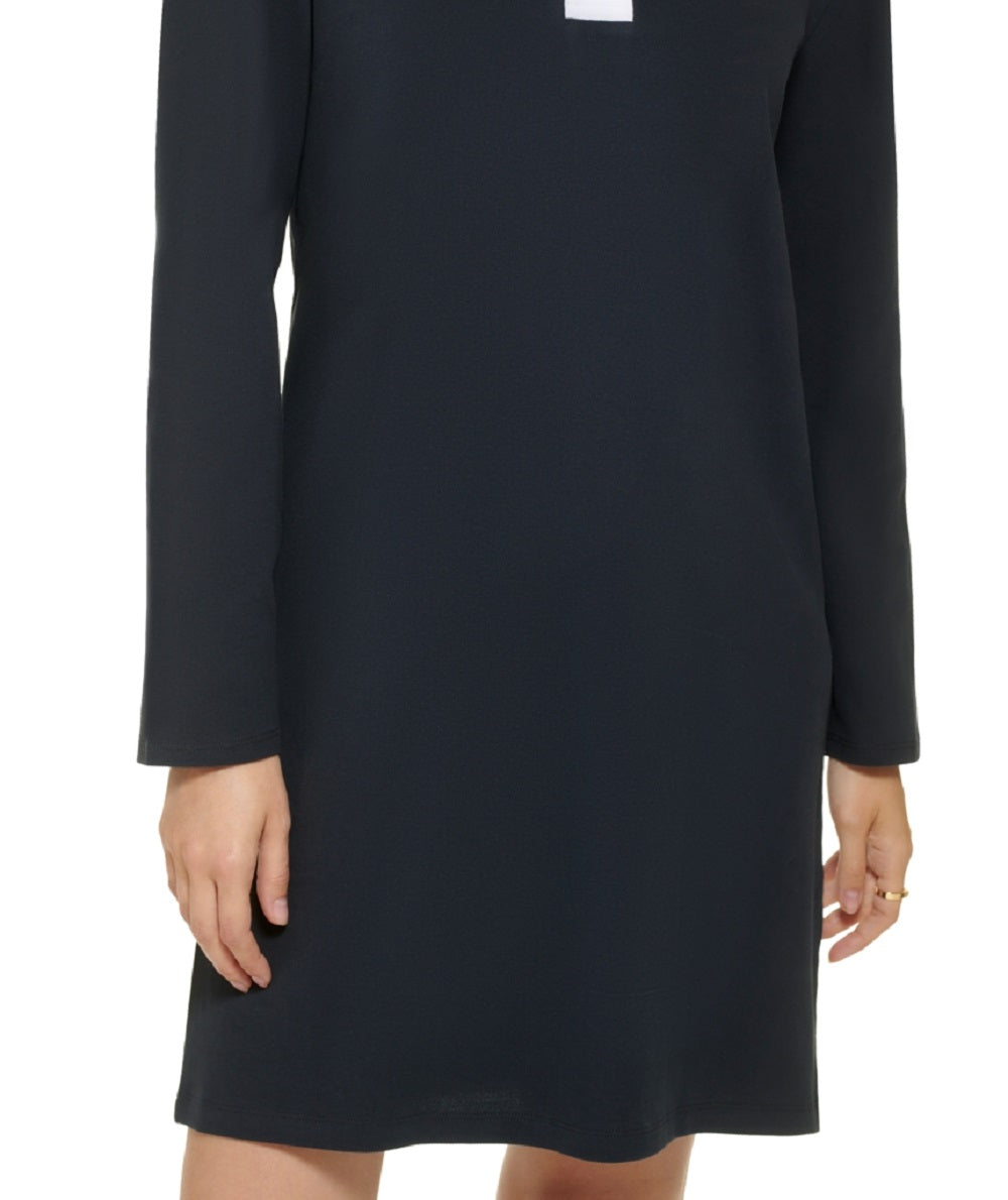 Tommy Hilfiger Women's Johnny Collar Rugby Dress Blue Size Medium