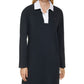 Tommy Hilfiger Women's Johnny Collar Rugby Dress Blue Size Small