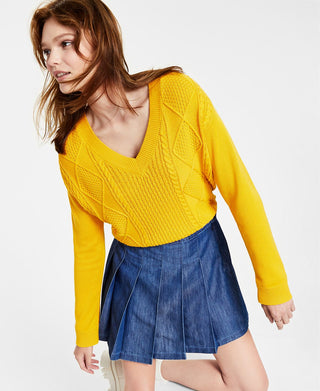 Tommy Jeans Women's Pleated Denim Skirt Blue Size 14