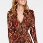 Tommy Hilfiger Women's Matte Jersey Paisley Shirtdress Black Size 12
